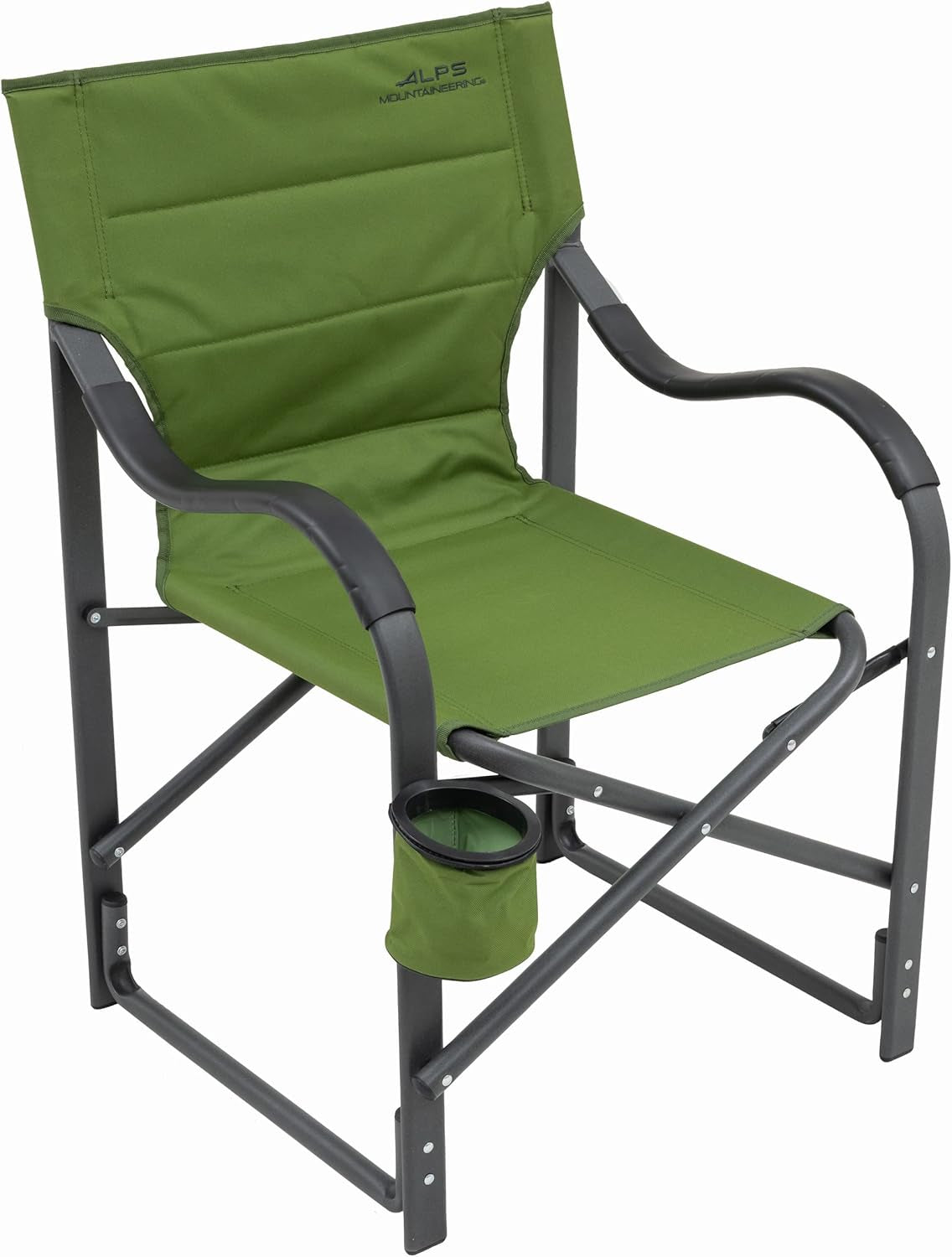 Camp Chairs for Adults - Comfortable Padded Polyester Fabric over Sturdy Wide Aluminum/Steel Frame with Tall Back, Folds Flat