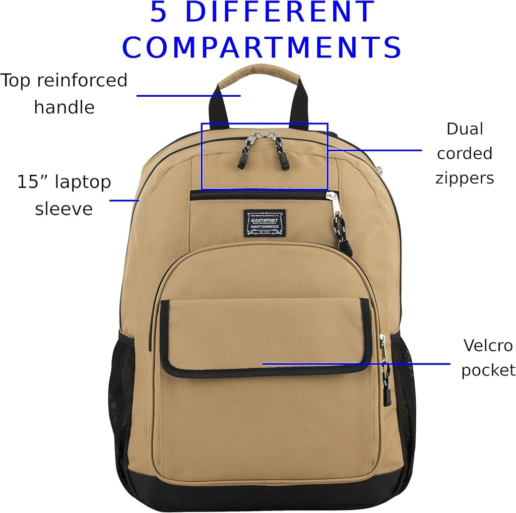 Travel Luggage Carry on Weekender Backpack Daypack Large Tech Laptop Bag for Work, Gym, Hiking, Tan