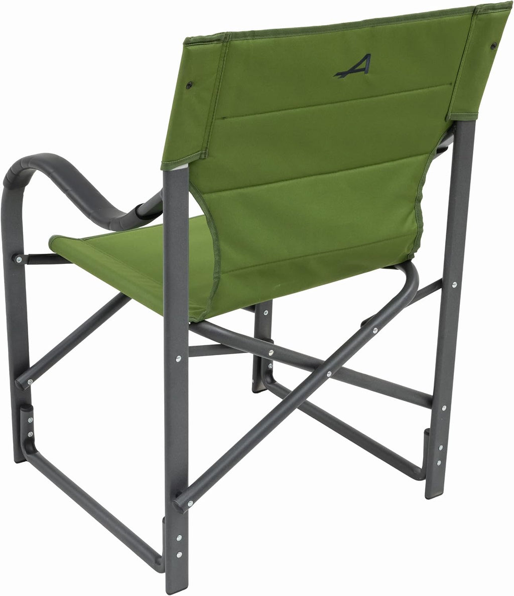 Camp Chairs for Adults - Comfortable Padded Polyester Fabric over Sturdy Wide Aluminum/Steel Frame with Tall Back, Folds Flat