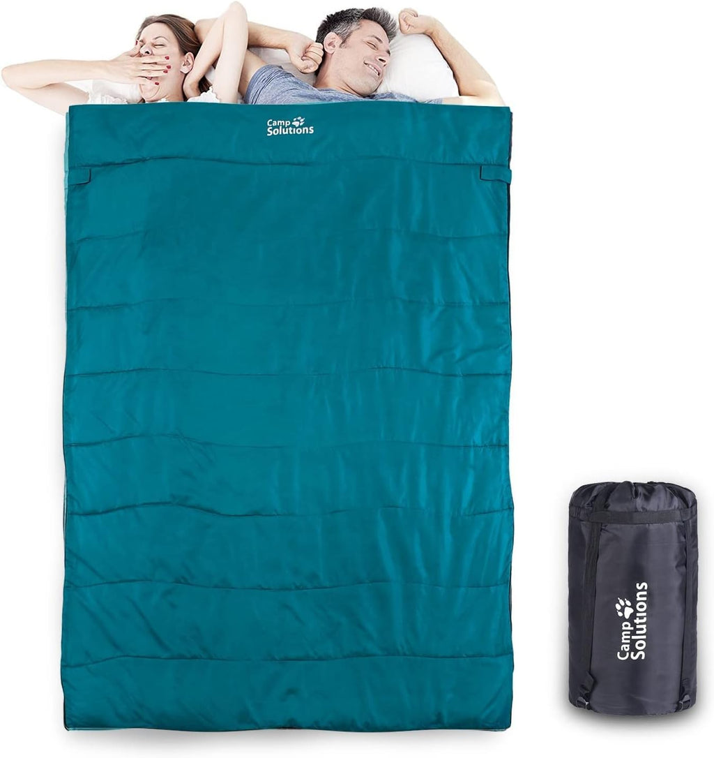 Sleeping Bag, Double Sleeping Bags for Adults, Lightweight Sleeping Bag for Backpacking, Camping, Hiking - Queen Size XL Sleeping Bag for 2 People, Cold Weathersleeping Bag