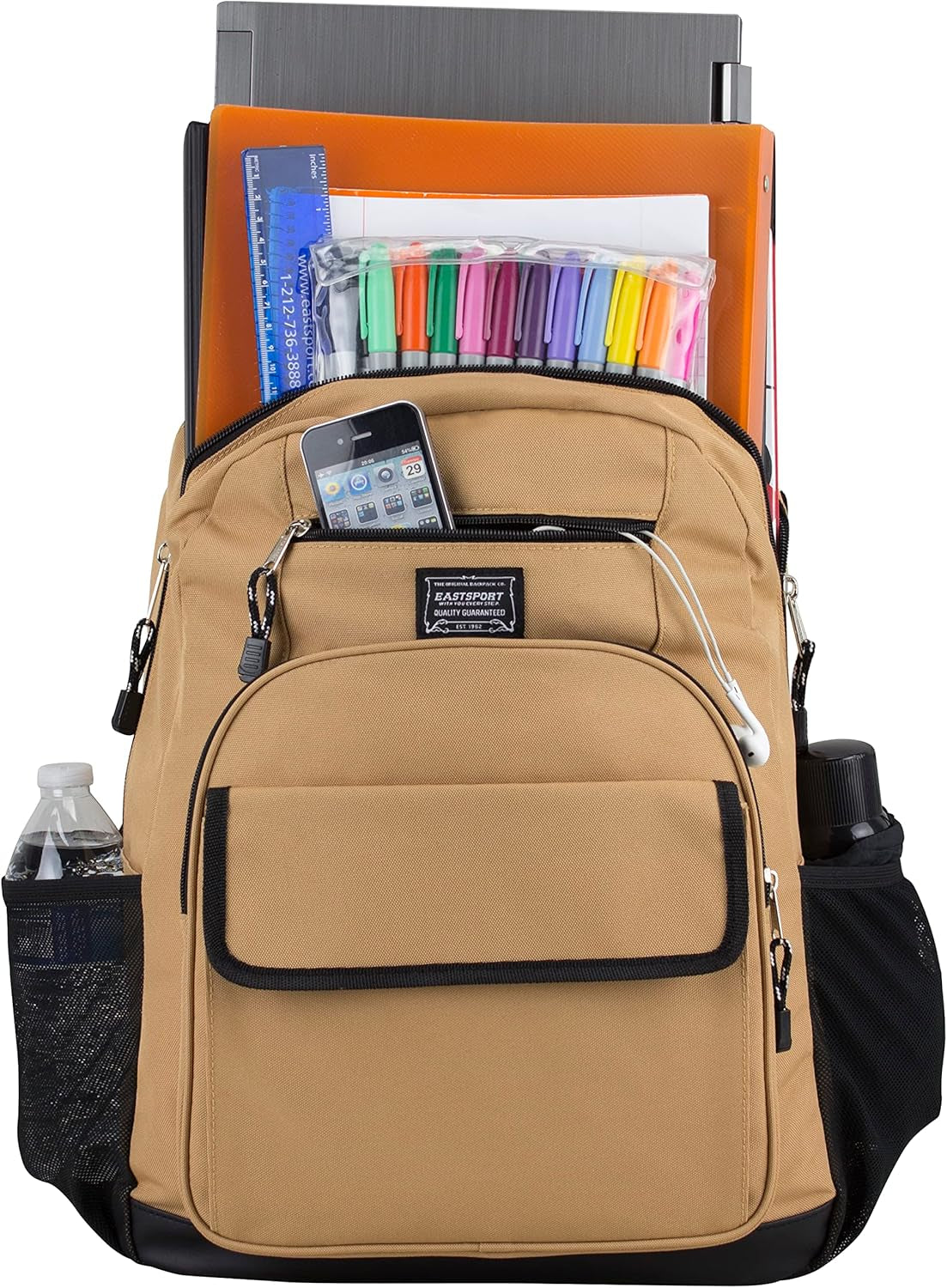 Travel Luggage Carry on Weekender Backpack Daypack Large Tech Laptop Bag for Work, Gym, Hiking, Tan